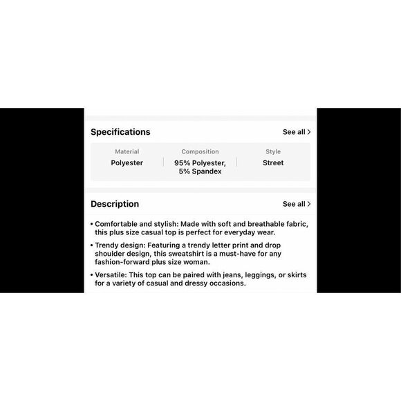 Over sized Casual print, drop shoulder, long sleeve round neck sweatshirt. By Jo - Picture 10 of 11